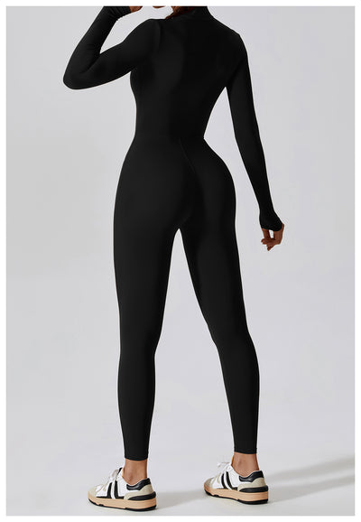 Women's Long-sleeve Zipper Yoga Sports Jumpsuit - Carvan Mart