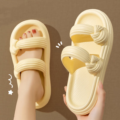 Bow Design Slippers Summer Women Thick-soled Non-slip Home Slippers - Carvan Mart