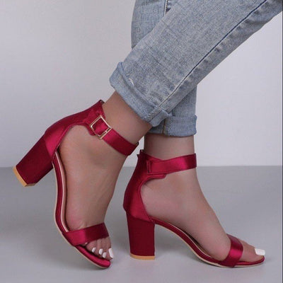 Feminine Thick Heels With High Heels - Red B - High Heels - Carvan Mart