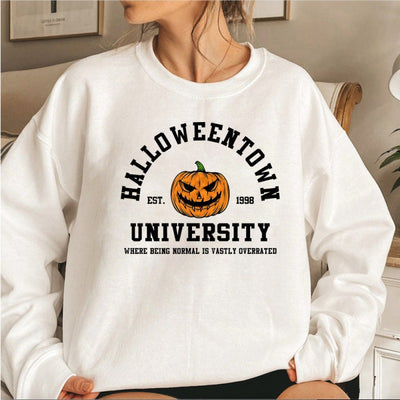 Retro Halloween Sweatshirt Women's Fashion - White - Women Hoodies & Sweatshirts - Carvan Mart