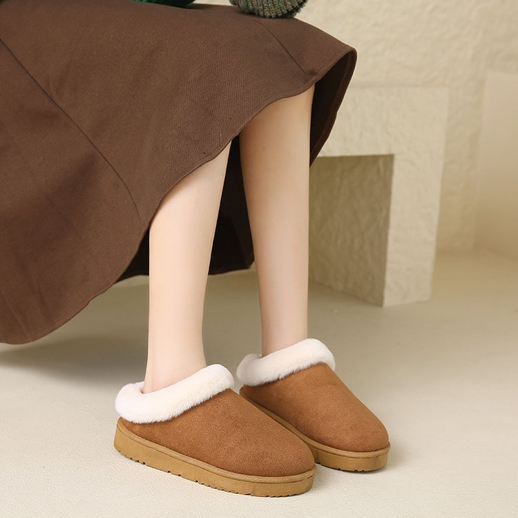 Women Winter Shoes Round Head Leisure Slip-on Plus Size Cotton Shoes - Carvan Mart