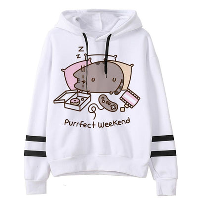 Fleece Hoodie Loose Casual Hoodie - H White - Women Hoodies & Sweatshirts - Carvan Mart