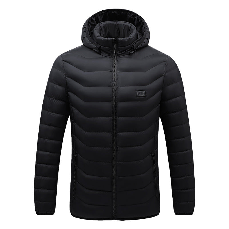 Smart Heating Cotton-padded Clothes USB - Black Double Control Zone 9 - Men's Jackets & Coats - Carvan Mart