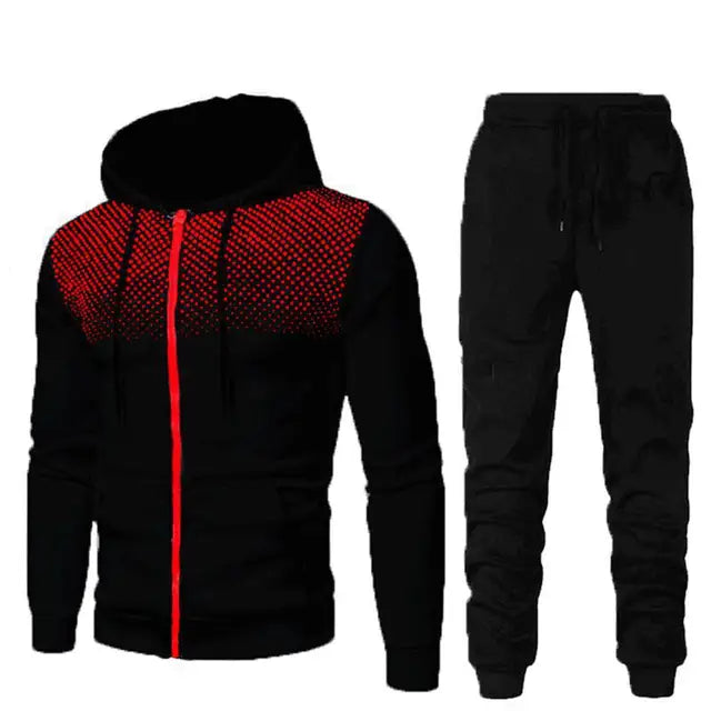 2 Piece Suit Male Sportswear Set - Red - Men's Suits - Carvan Mart