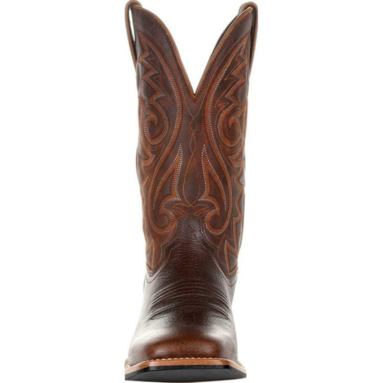 Carvan Big Wide Head Western Cowboy Boots - - Men's Boots - Carvan Mart