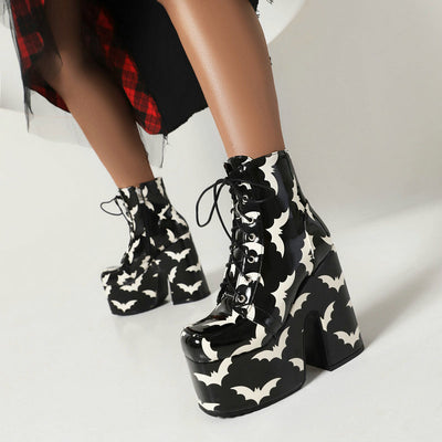 Platform High Heel Boots With Ankle Strap At The Front - Carvan Mart