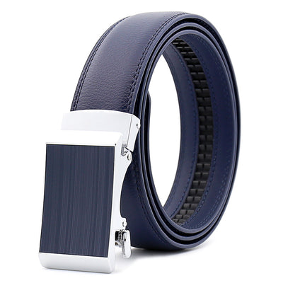 Cowhide Alloy Belt Automatic Buckle Business Casual Belt Men's Pant Belt - Carvan Mart