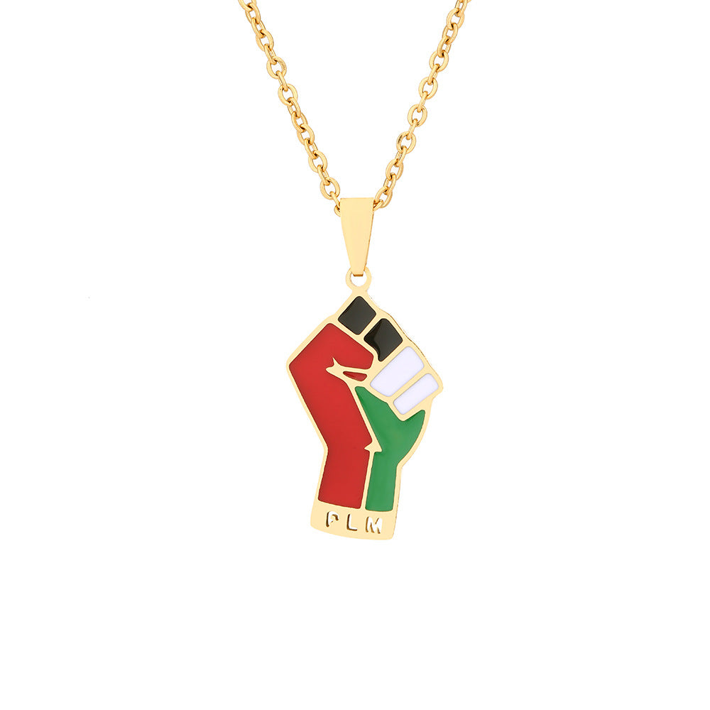 Stainless Steel Palestine Map Pendant Necklace - Carvan Mart