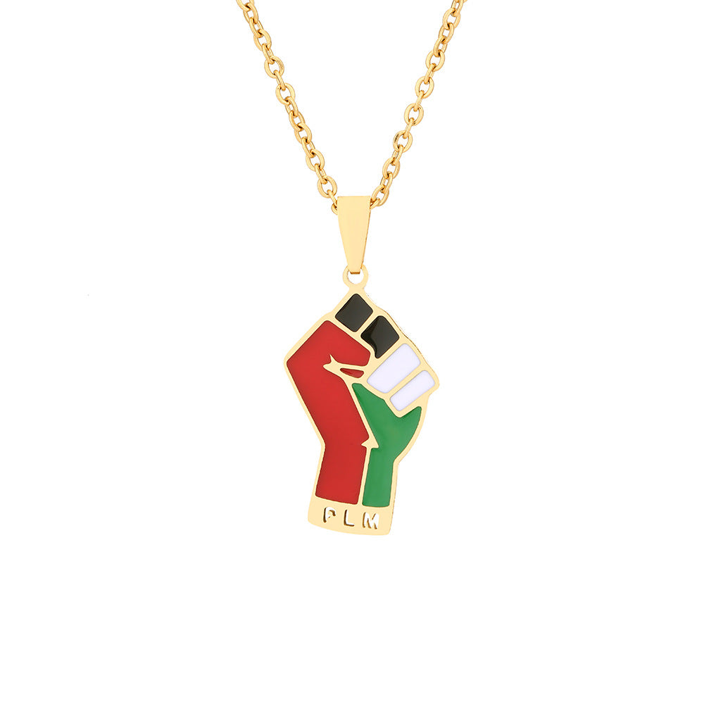 Stainless Steel Palestine Map Pendant Necklace - - Necklaces - Carvan Mart