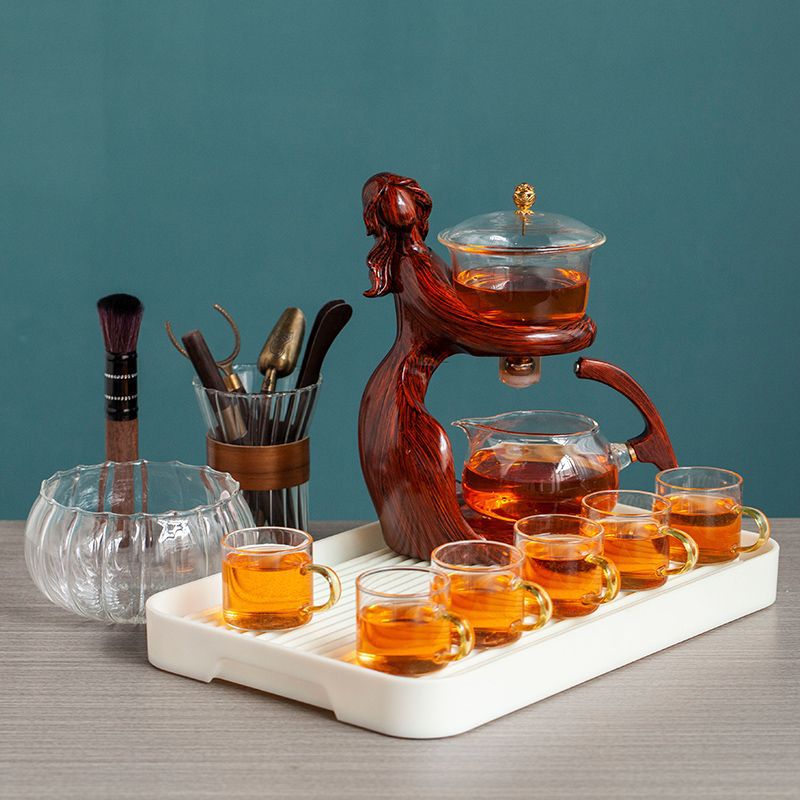 Tea Making Teapot Automatic Tea Set Heat-resistant Glass Holder Base Tea Infusers Tea Ware - - Gift - Carvan Mart