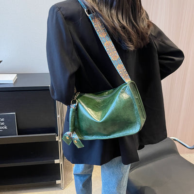 Casual Single Shoulder Large Capacity Wide Shoulder Strap Bag - Green - Shoulder Bags - Carvan Mart