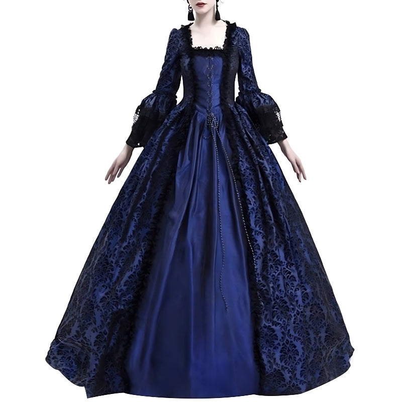 Gothic Victorian Ball Gown Dress - Elegant Renaissance Costume for Special Events - Blue - Prom Dresses - Carvan Mart