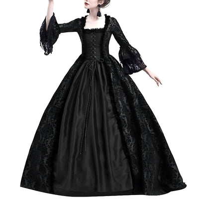Gothic Victorian Ball Gown Dress - Elegant Renaissance Costume for Special Events - Black - Prom Dresses - Carvan Mart