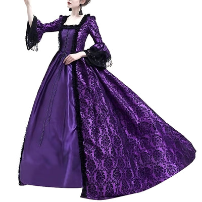 Gothic Victorian Ball Gown Dress - Elegant Renaissance Costume for Special Events - Purple - Prom Dresses - Carvan Mart