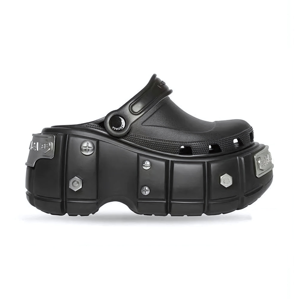 Carvan Balenciaga X Crocs Hardcrocs Platform Sandals - Black - Men's Sandals - Carvan Mart