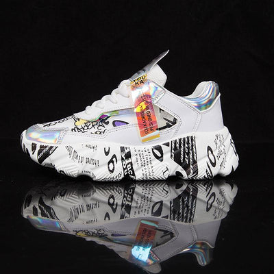 Women's Fashion Graffiti Sneakers - Trendy Lightweight High-Top Street Style Shoes - Carvan Mart