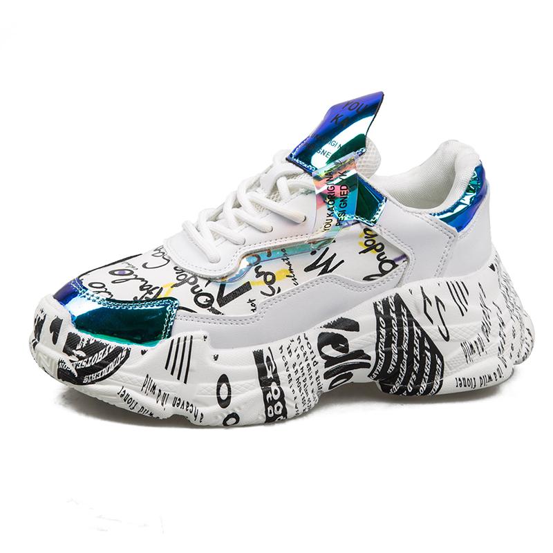 Women's Fashion Graffiti Sneakers - Trendy Lightweight High-Top Street Style Shoes - Carvan Mart