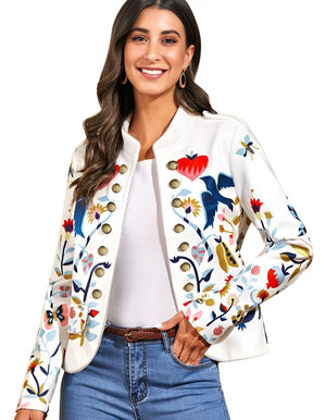 Ladies Bomber Jacket - Temperament Commute Cardigan Printed Coat for Women - Carvan Mart