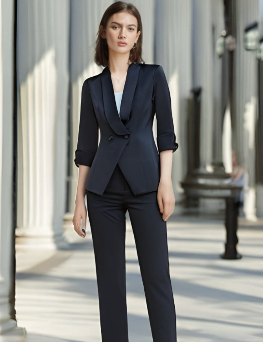 Dress With Blazer Temperament Commuter Dressy Pant Suits For Women - Black - Suits & Sets - Carvan Mart