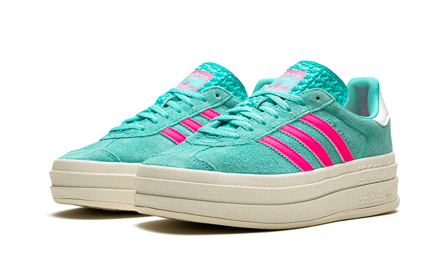 adidas Originals Gazelle Bold Shoes - Flash Aqua Lucid Pink Cloud White - Sneakers - Carvan Mart