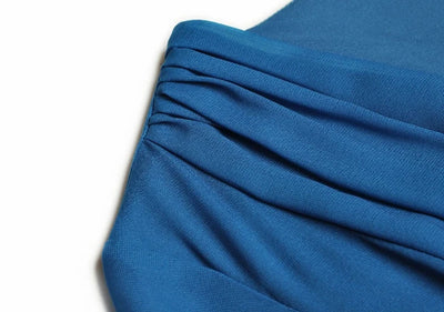 Elegant Ombre Maxi Dress - Long Sleeve Evening Gown in Gradient Blue - Carvan Mart