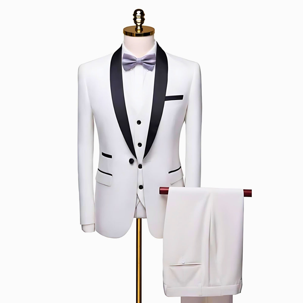 Men 3 Piece Suit Set Men Wedding Suits Groom Tuxedos - Carvan Mart