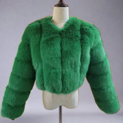 New Women's Coat Short Stitching Long Sleeve Fur Jacket - Carvan Mart