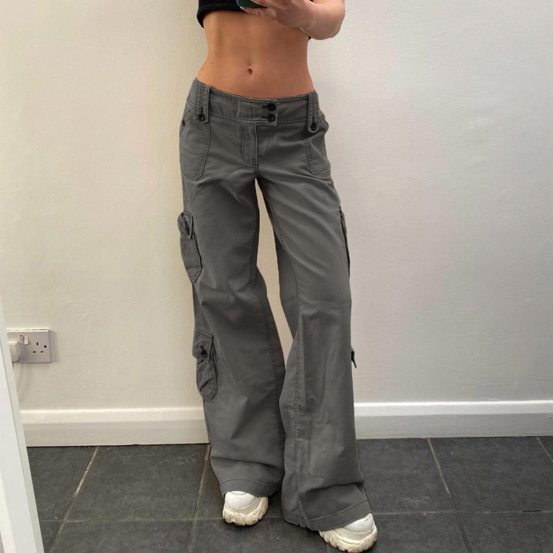 Women's Cargo Pants - High-Waisted Baggy Trousers with Utility Pockets - Carvan Mart