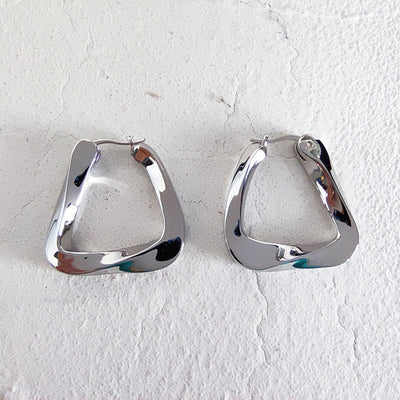 Irregular Eardrop Earring Female Ins Style Personality Simple - Large Silver - Earrings - Carvan Mart