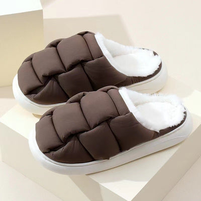 Women's Winter Square Bread Cotton Slippers - Brown - Women's Slippers - Carvan Mart