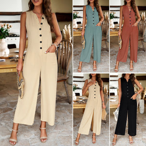 Elegant And Pure Color Jumpsuit With Feminine Temperament Jumpsuit - - Jumpsuits & Rompers - Carvan Mart