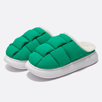 Women's Winter Square Bread Cotton Slippers - Green - Women's Slippers - Carvan Mart