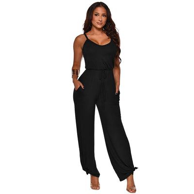 Women's Cotton-like High Waist Jumpsuit - Carvan Mart