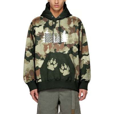 Men's Fashion Connector Retro Camouflage Digital Printed Hoodie - Carvan Mart