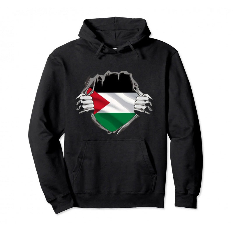 Palestine Cotton Pullover Warm Hoodie Streetwear Pullover Men Women Casual Sweatshirt - Carvan Mart