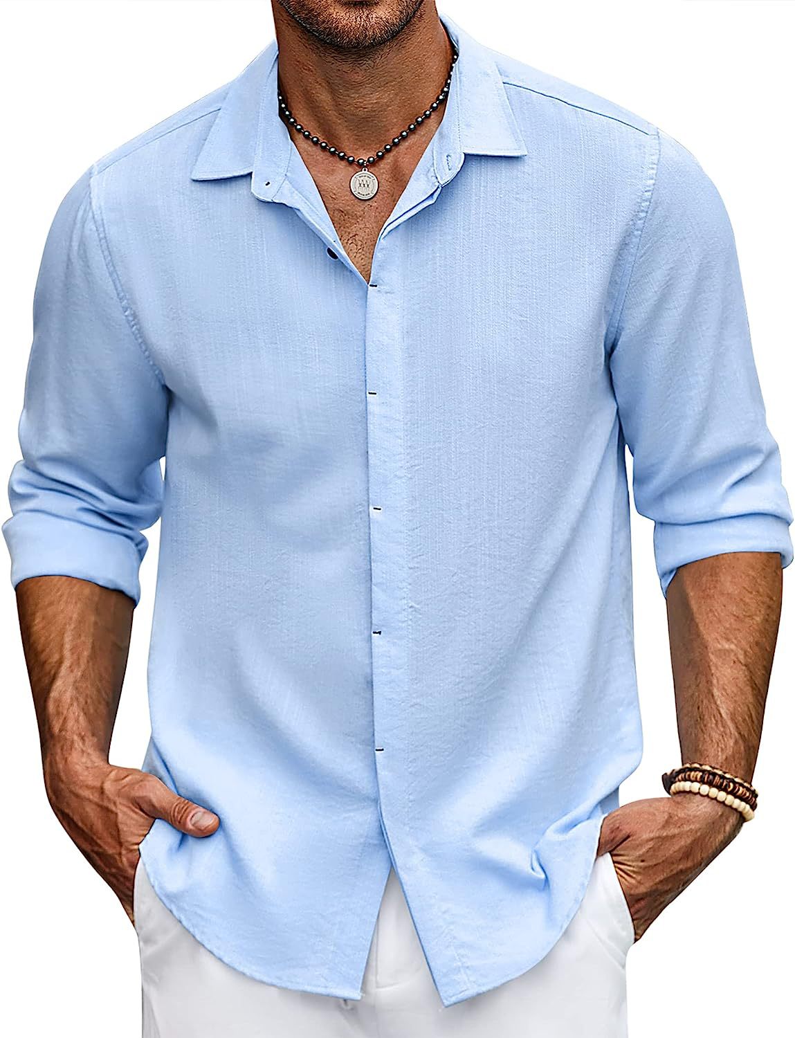 Men's Shirt Patchwork Long Sleeve Lapel - Carvan Mart Ltd