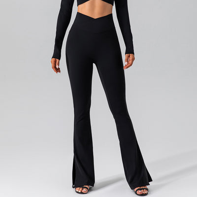 Stylish Athletic Yoga Leggings - Bell-bottom Performance Pants - Black - Pants & Capris - Carvan Mart