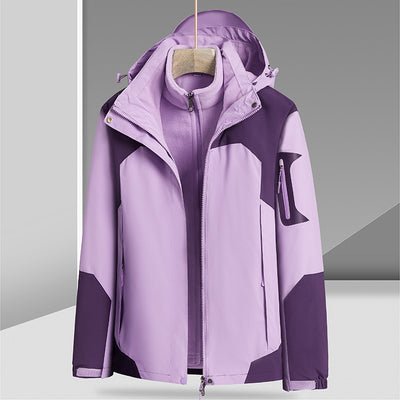 Three-in-one Removable Liner With Velvet Thickening Windproof Waterproof Jacket - Carvan Mart