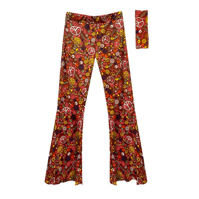 Women's Hippie Pants Wide Leg Pants 70s Retro Trouser High Waist Pants - Carvan Mart