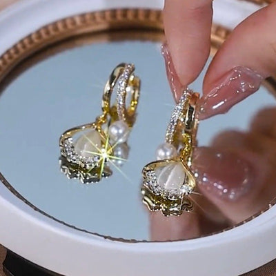 Fashion jewelry Opal Ginkgo Leaf Ear Clip Fashion Temperament - Carvan Mart