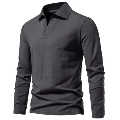 Retro Men's Trendy V-neck T-shirts - Dark Gray - Men's Shirts - Carvan Mart