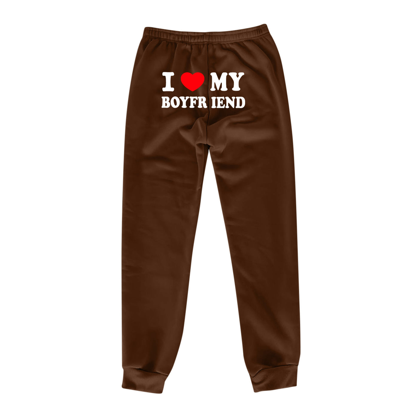 Trendy Boyfriend Sweatpants - Cozy High-Waisted Joggers with Cute Print - Dark Coffee Back Print - Pants & Capris - Carvan Mart