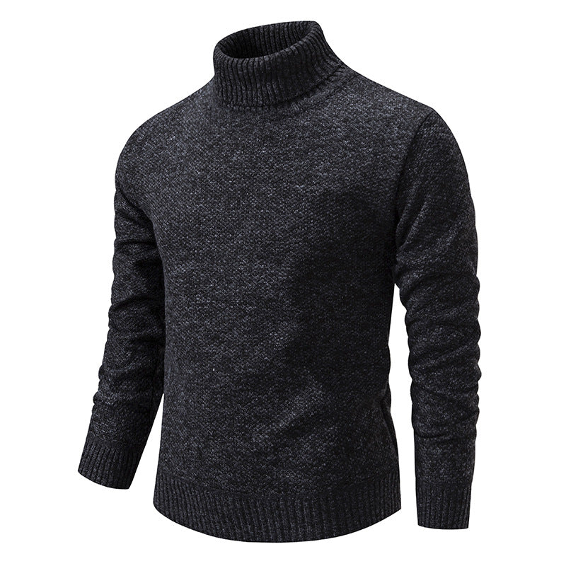 Men's Solid Color Sweater Casual Slim Fit Jumper - Carvan Mart