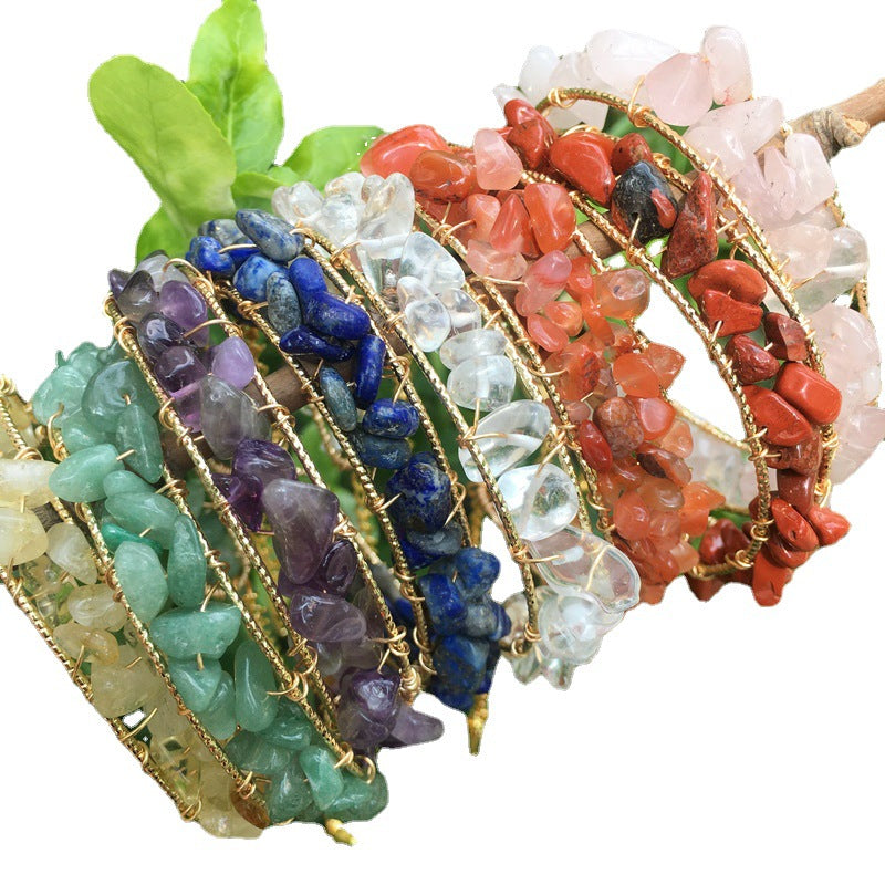 Fashion jewelry Natural Crystal String Beads Bracelet Female DIY Irregular - Carvan Mart
