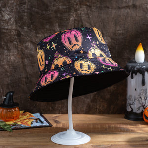 Halloween Funny Bat Pumpkin Ghost Reversible Fisherman Hat - Pumpkin XINGX M Code 56 To 58cm - Women's Hats & Caps - Carvan Mart