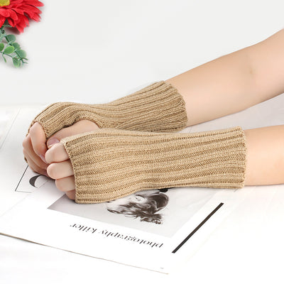 Knitting Wool Gloves Straight Arm Knitted Warm - Carvan Mart