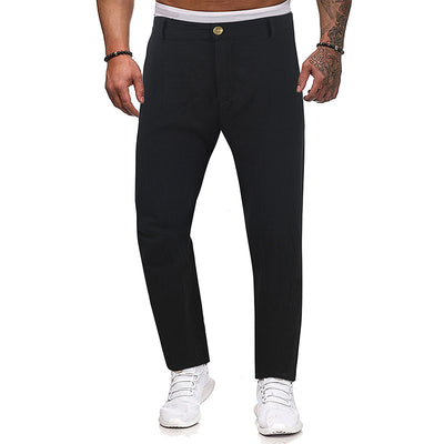 Men's Sports Loose Straight Trousers - Comfortable Cotton Pants for Active Lifestyles - Carvan Mart