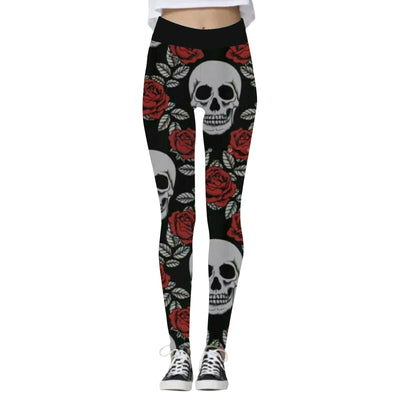 Halloween Yoga Pants - Pumpkin Skull 3D Leggings - WMYJK0211 - Pants & Capris - Carvan Mart