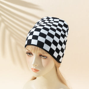 Women's Wild Casual Retro Leopard Zebra Print Cow Houndstooth Knitted Hat - Carvan Mart