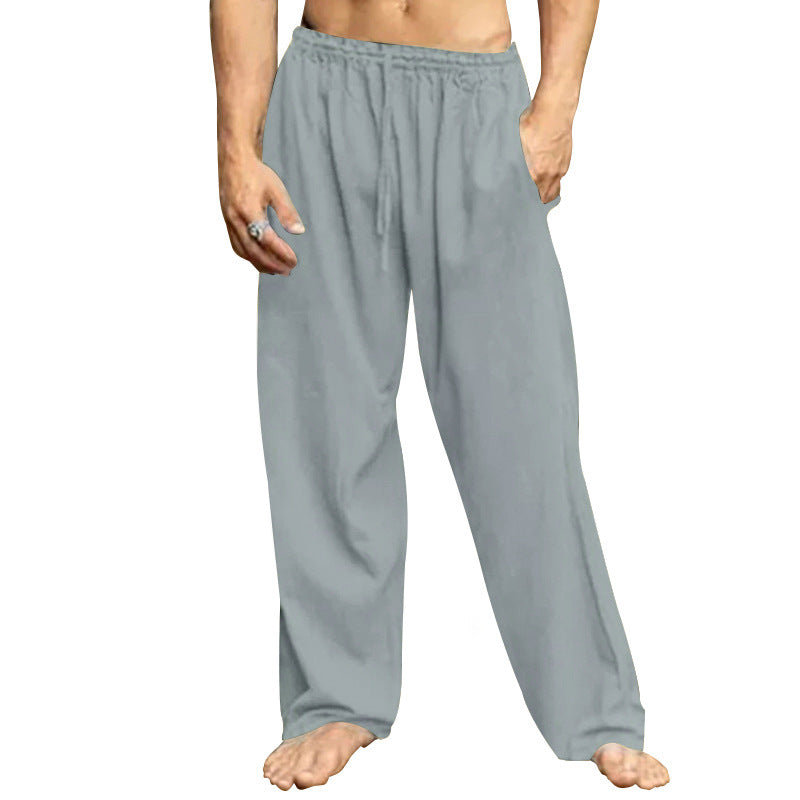 Men's Breathable Loose Tether Sweatpants - Comfortable Polyester Trousers for Casual and Sporty Wear - Iron Gray - Men's Pants - Carvan Mart